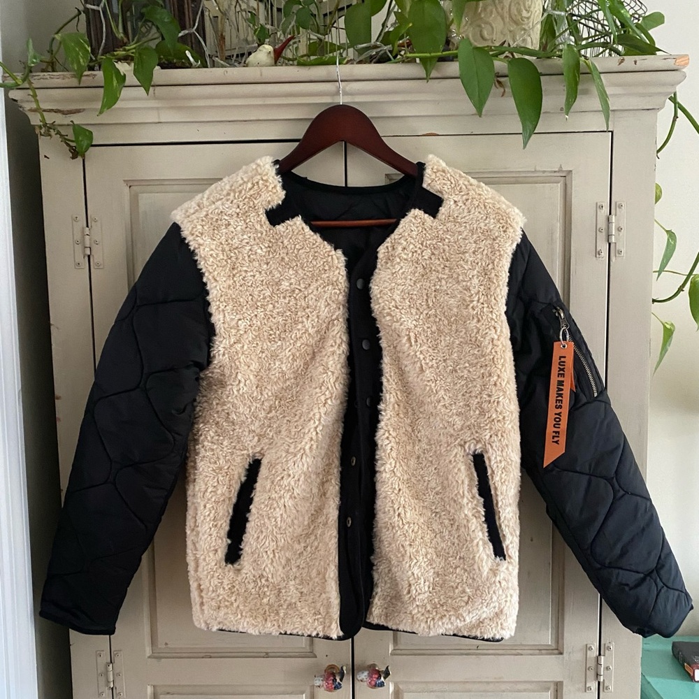 Australia Luxe Collective Black and Cream Utility Jacket